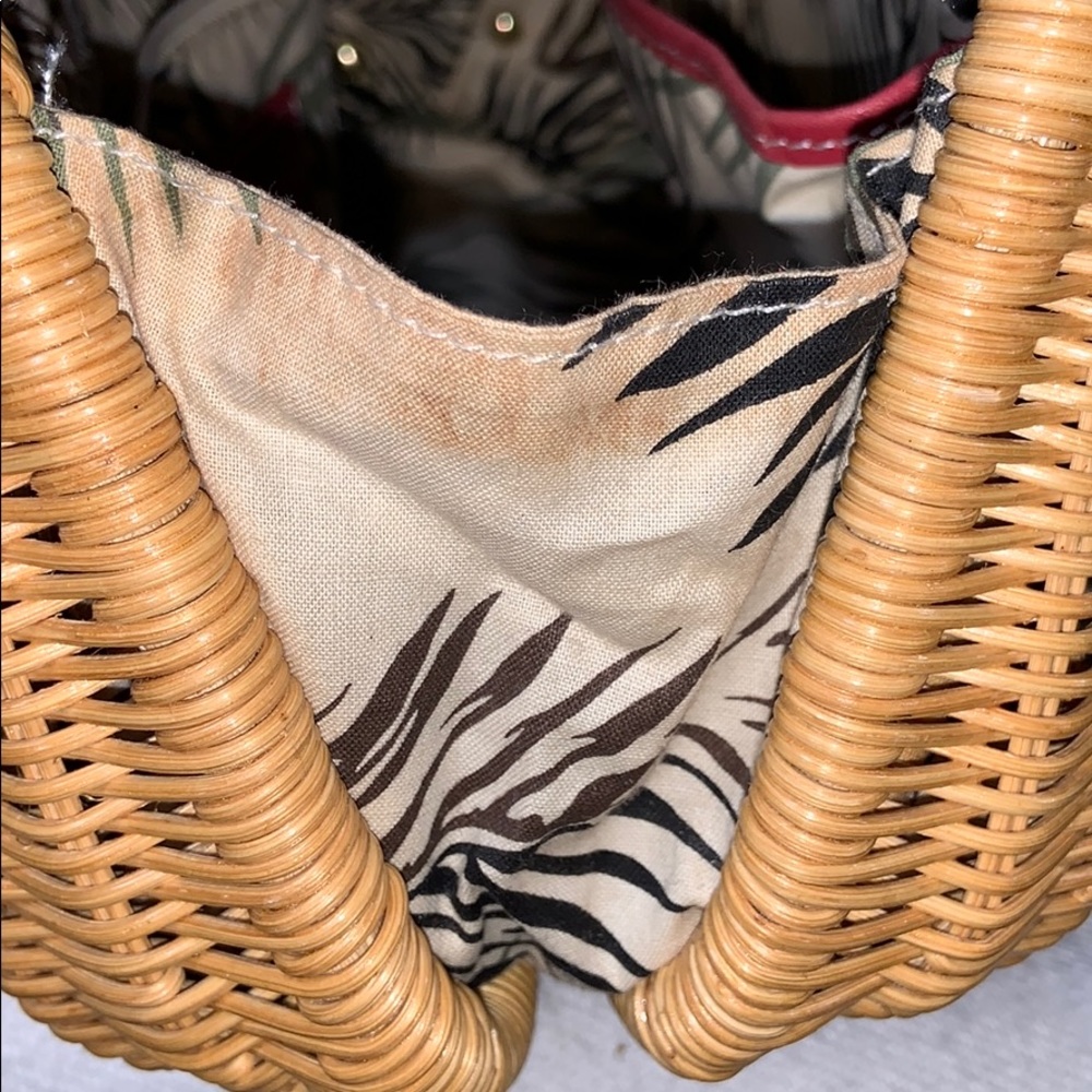 Etienne AIGNER basket handbag wicker & leather - Picture 11 of 12